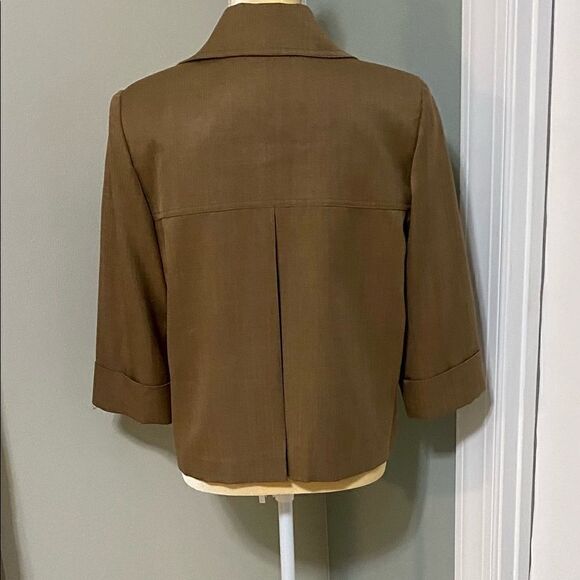 Jade Medium Brown Crop Jacket Women’s Size 8 Cuff Sleeves Excellent Condition - Picture 6 of 6